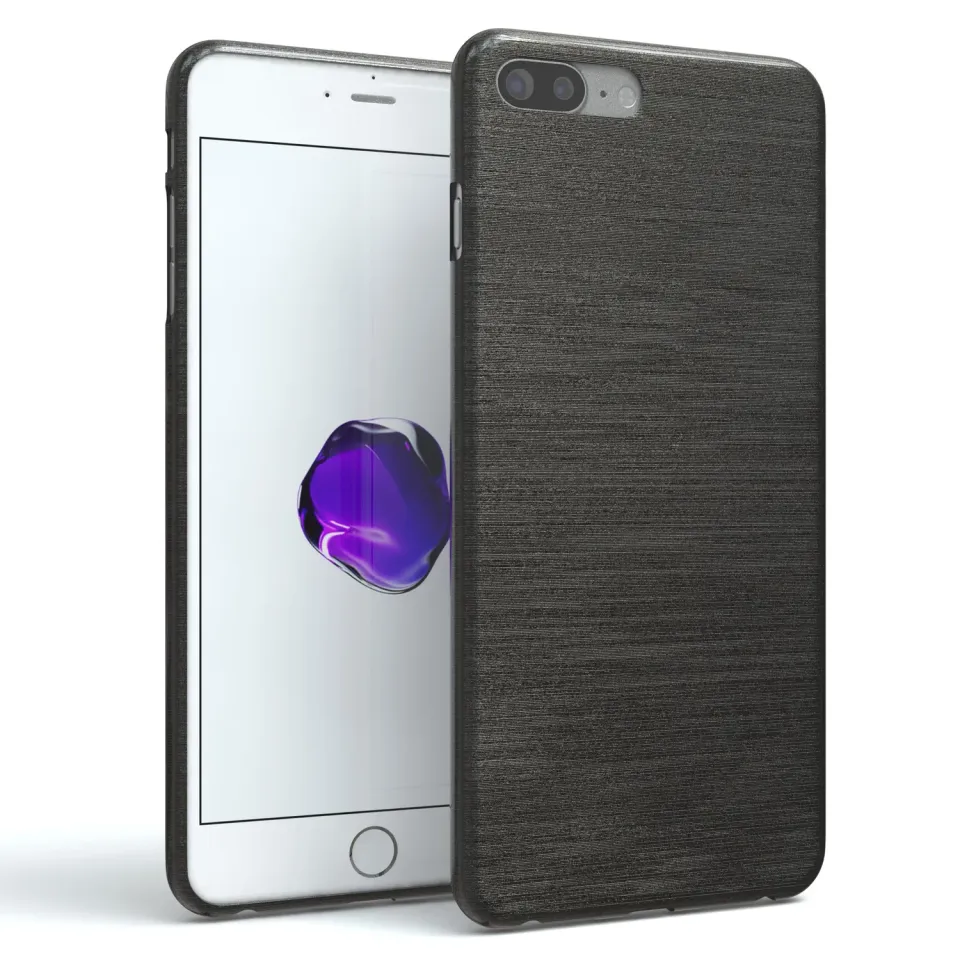 EAZY CASE iPhone 7 Plus / 8 Plus Hülle Anthrazit gebürstet