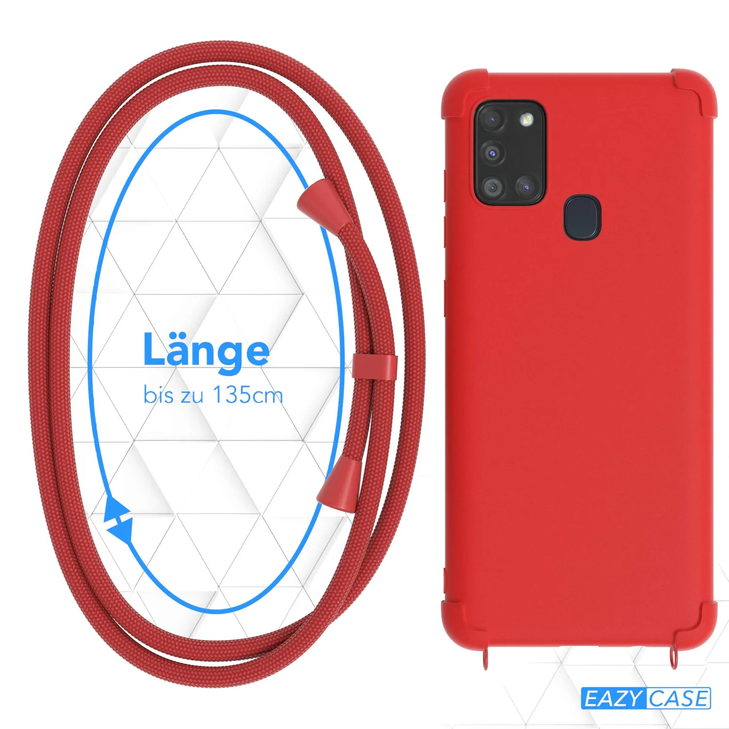 EAZY CASE Galaxy A21s Handykette Rot Silikon