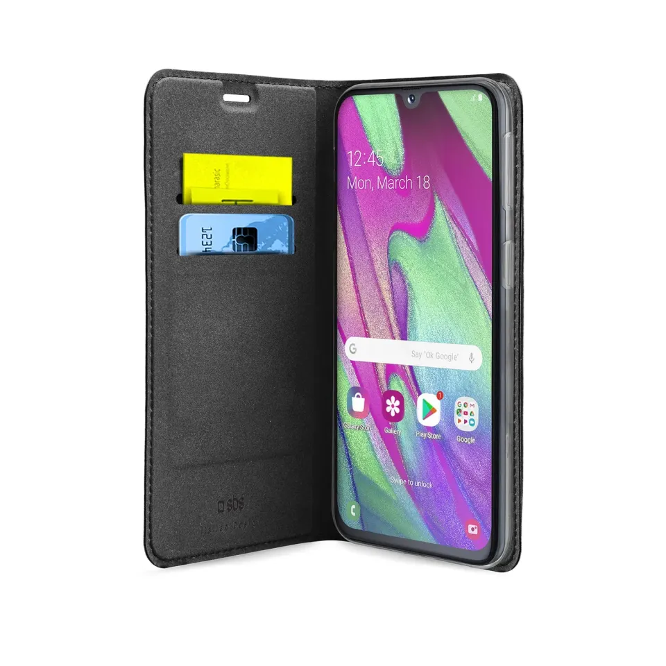 SBS Book Wallet Lite Galaxy A40 Handyhülle schwarz magnetisch