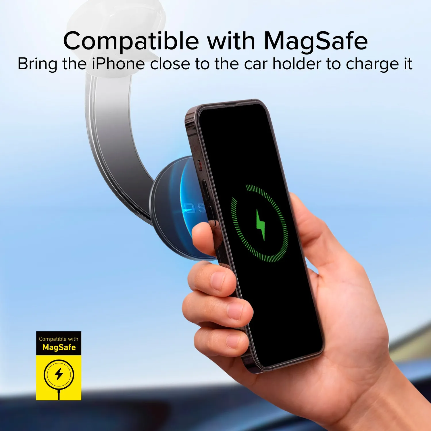 SBS Auto-Halterung MagSafe Wireless 15W Saugnapf