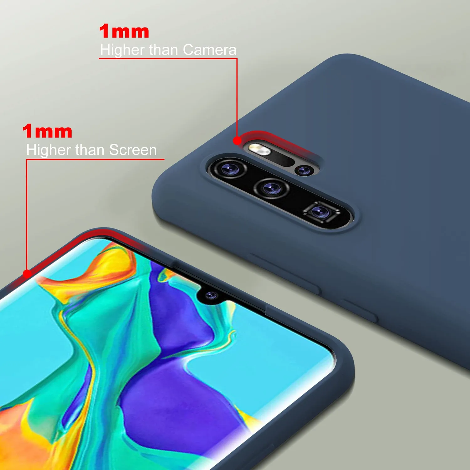 YATWIN Silikonhülle Huawei P30 Pro Blau Dünn