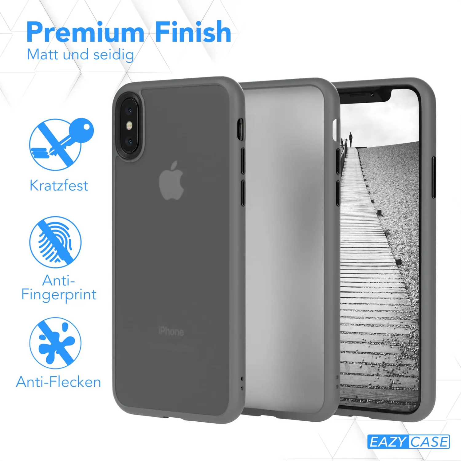 EAZY CASE iPhone X/XS Outdoor Hülle Anthrazit stoßfest