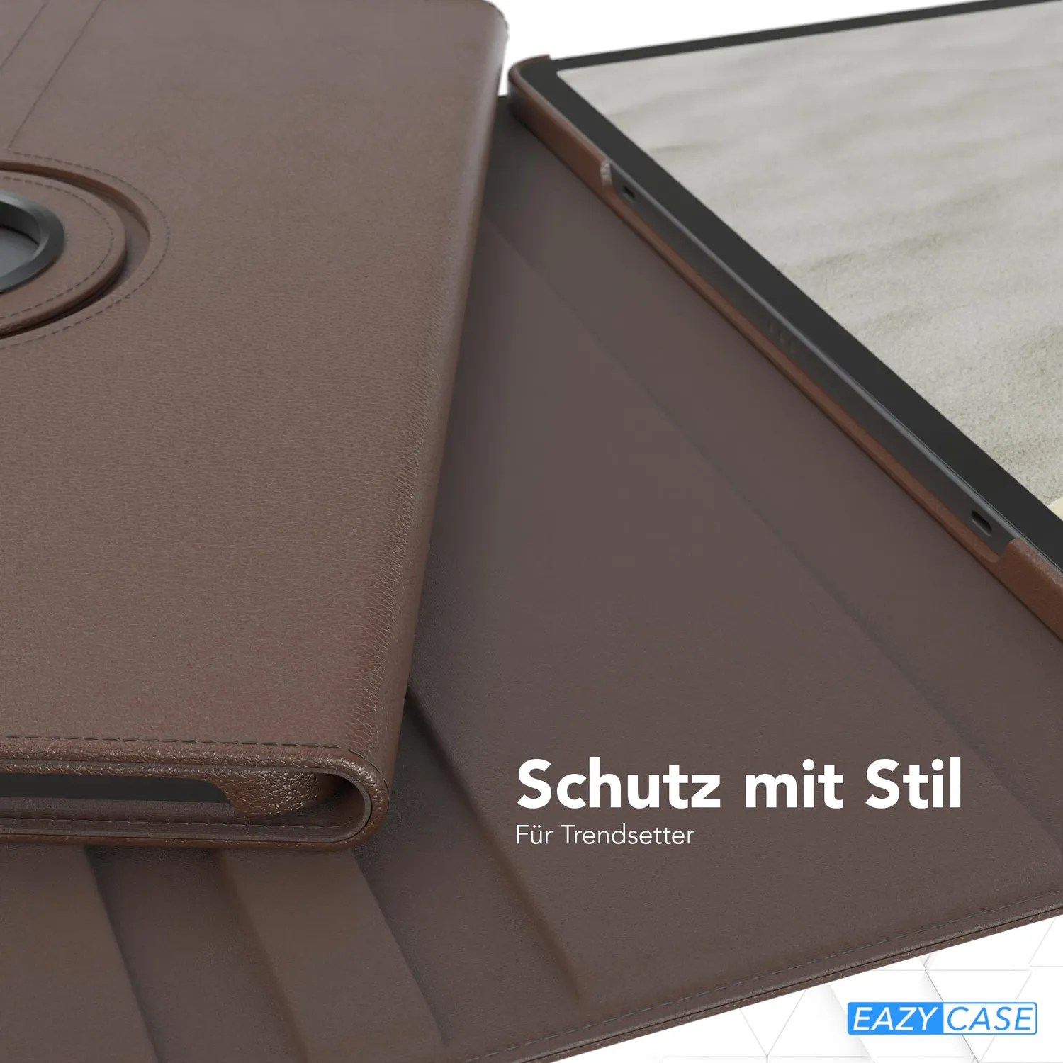 EAZY CASE Tab S10 Plus Tablethülle 360° Braun Kunstleder