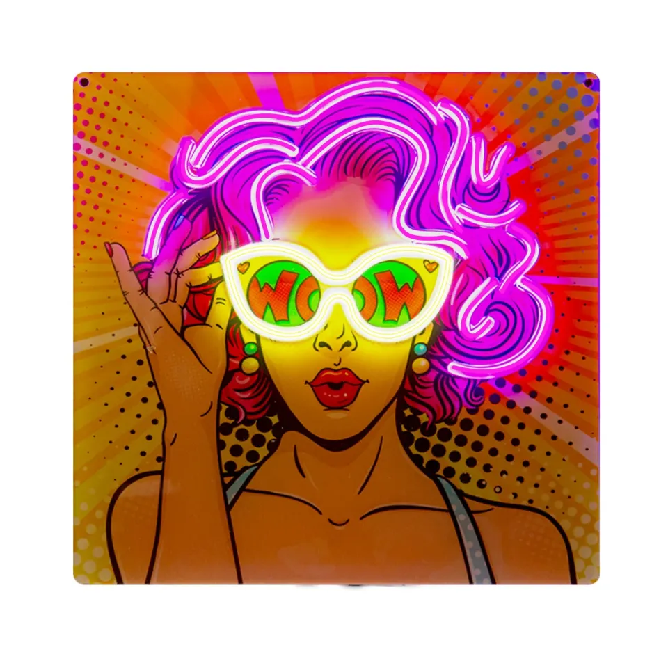 SBS Wow Girl Mode LED Leuchtschild Neon 32 cm
