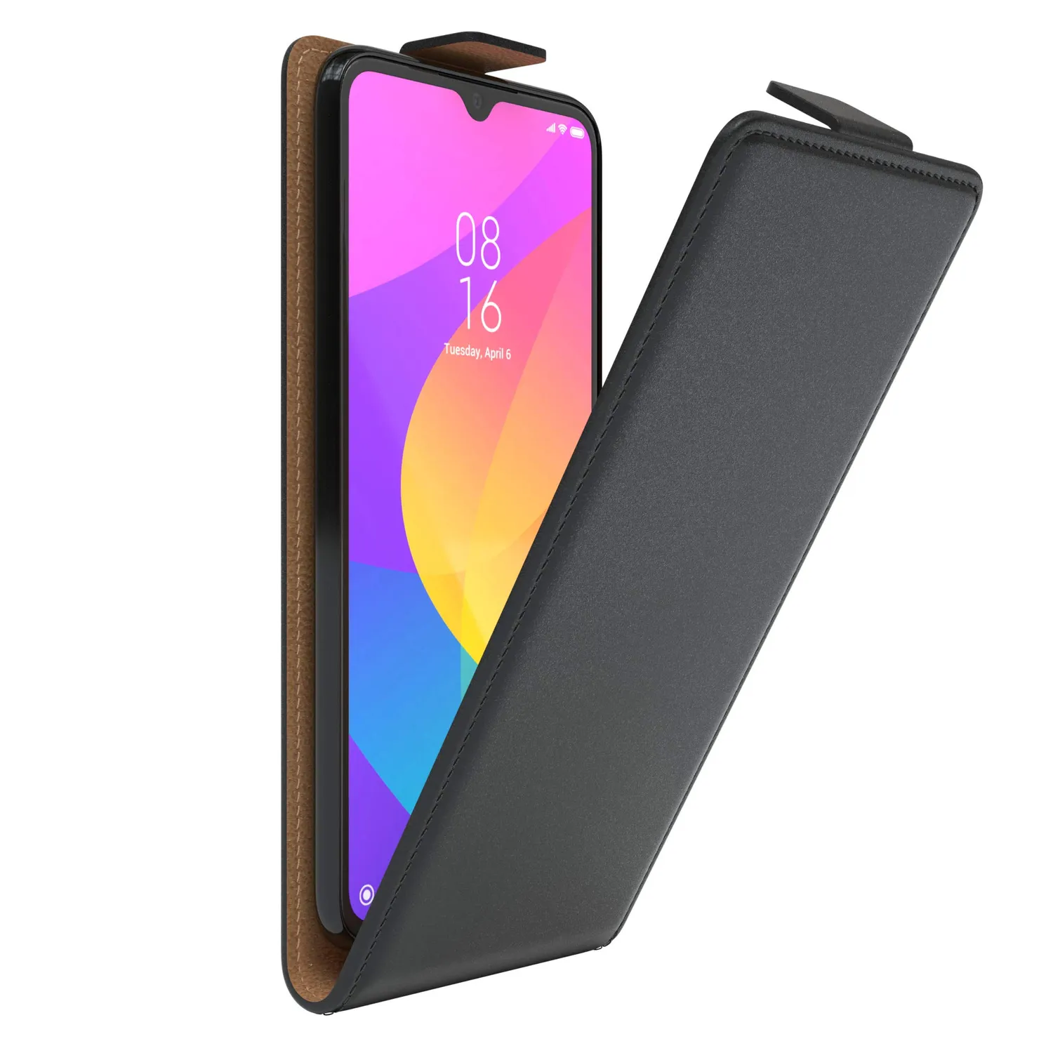 EAZY CASE Xiaomi Mi 9 Lite Klapphülle Book Schwarz Leder