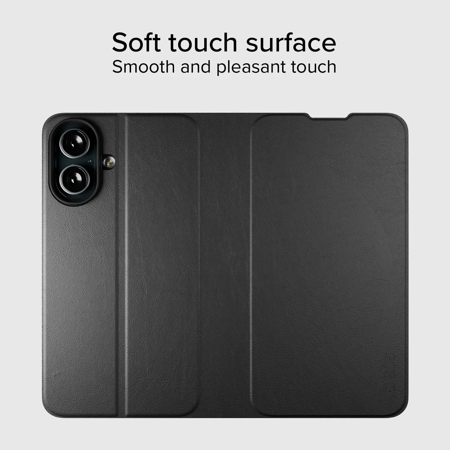 SBS Wallet Smooth Handyhülle iPhone 16 Schwarz Stand