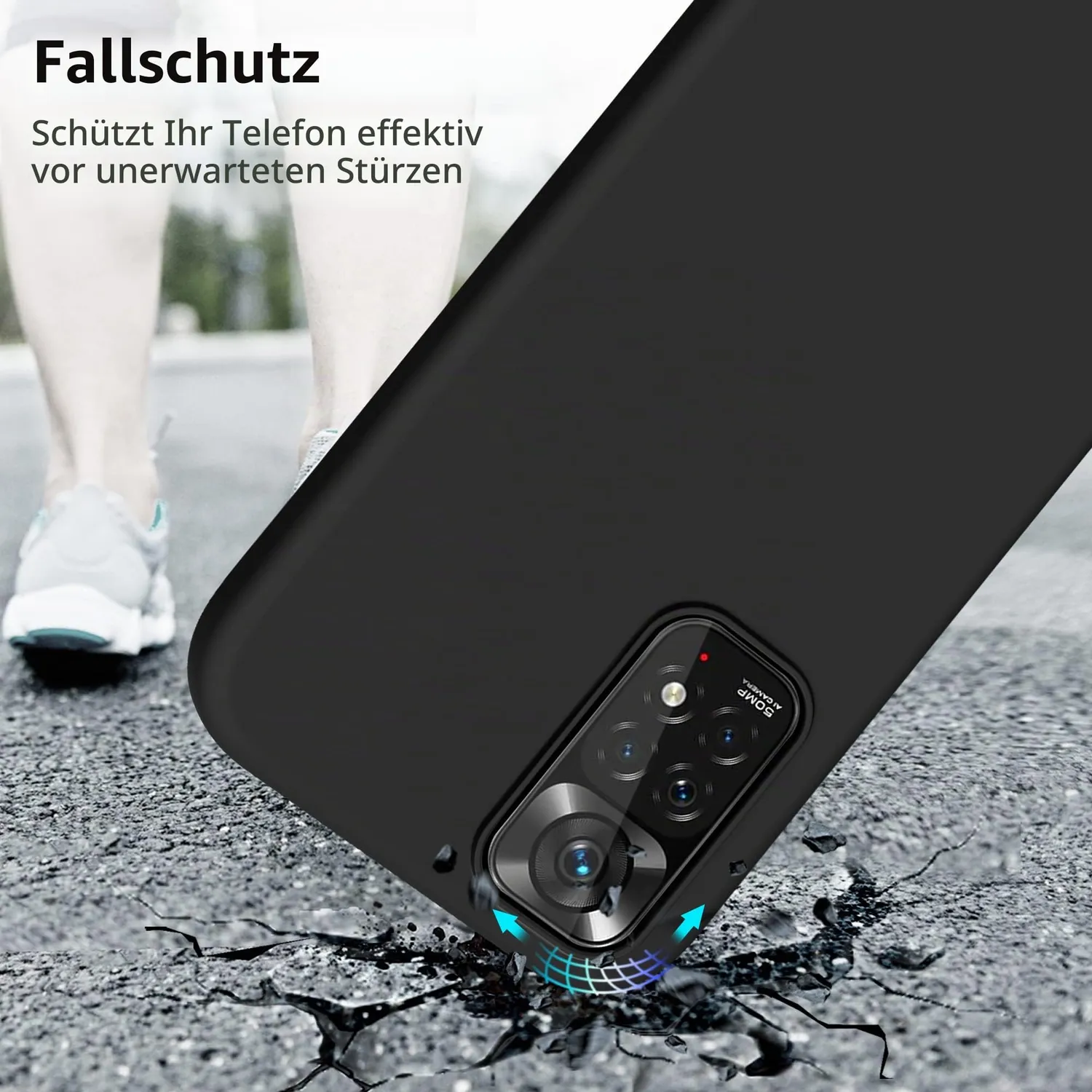 YATWIN Redmi Note 11 / 11S Handyhülle Schwarz dünn TPU