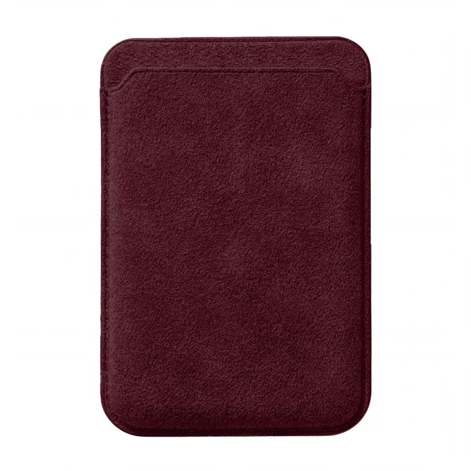 arktis iPhone MagSafe Kartenhalter Alcantara Burgunder 4 Karten