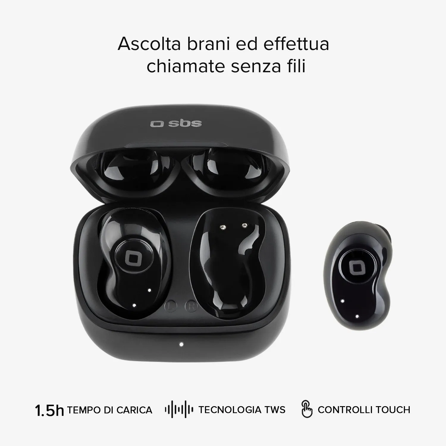 SBS Twin Black Gem True Wireless Kopfhörer In-Ear