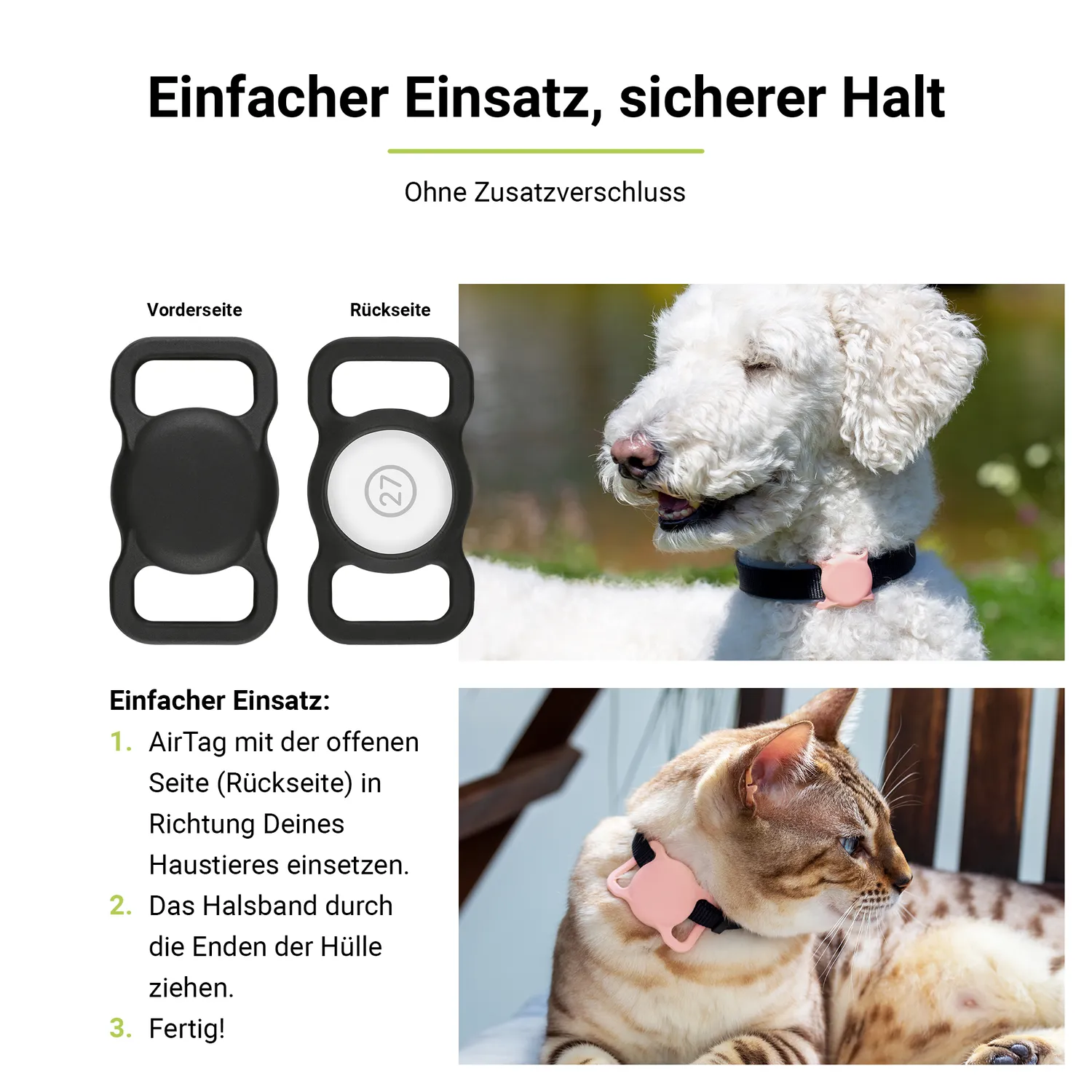 Artwizz PetStrap AirTag Hülle für Halsband Hund Katze