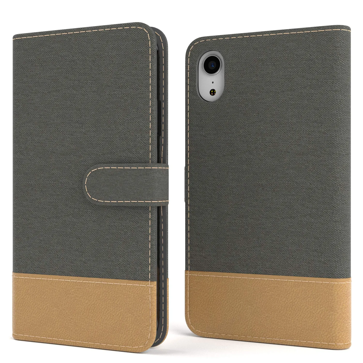 EAZY CASE iPhone XR Klapphülle Book Schwarz Kartenfach