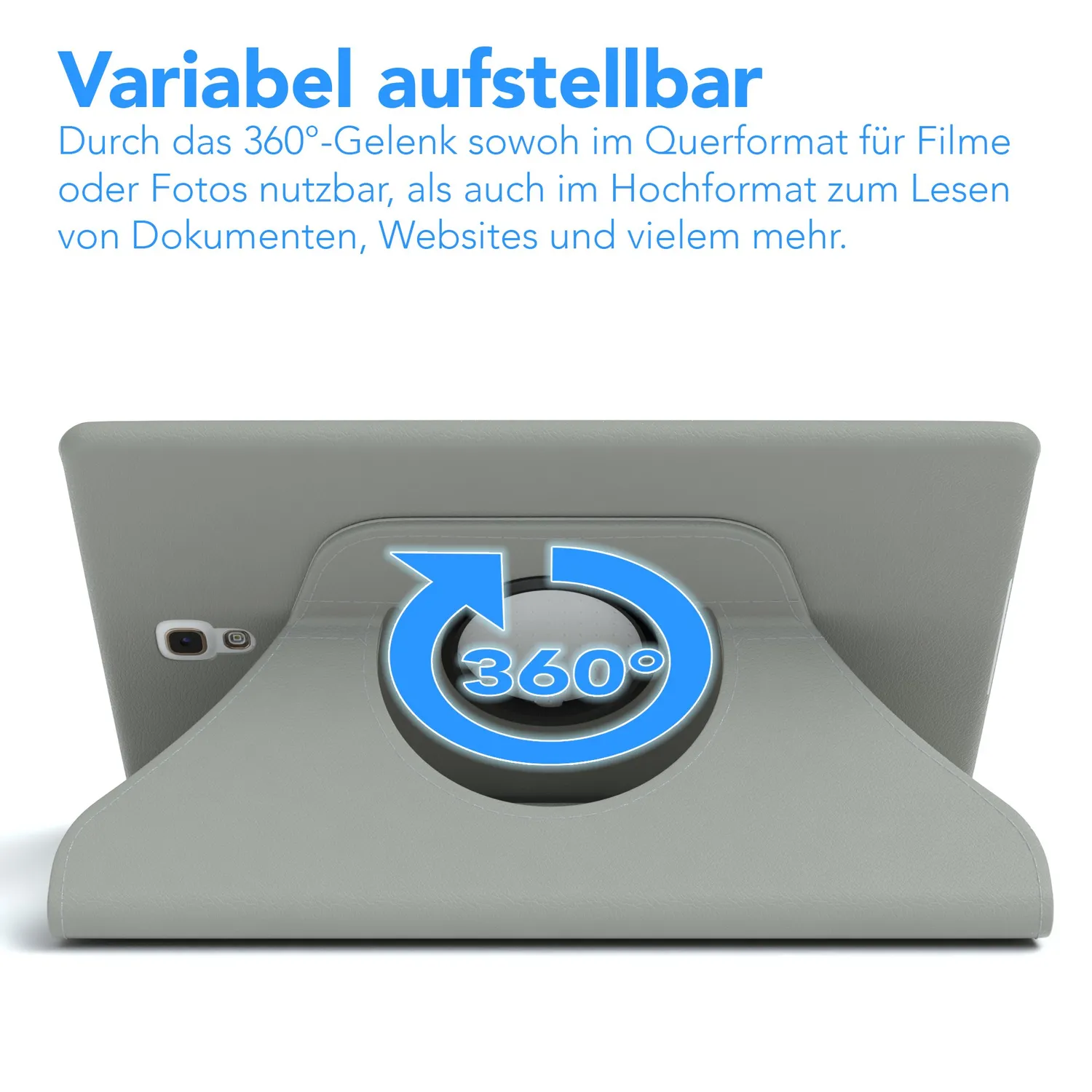 EAZY CASE Tablet Hülle Galaxy Tab 2 7.0 Hellgrau 360°
