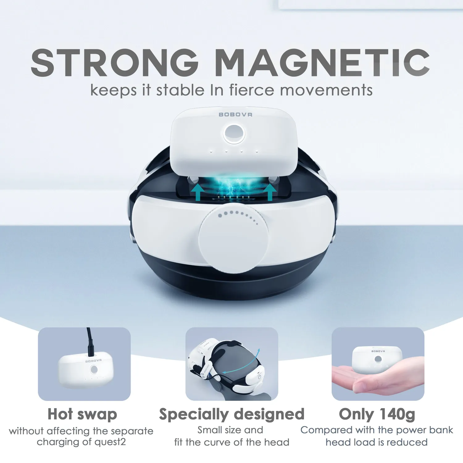 BOBOVR M2 Pro Akku-Strap für Quest 2 5200mAh