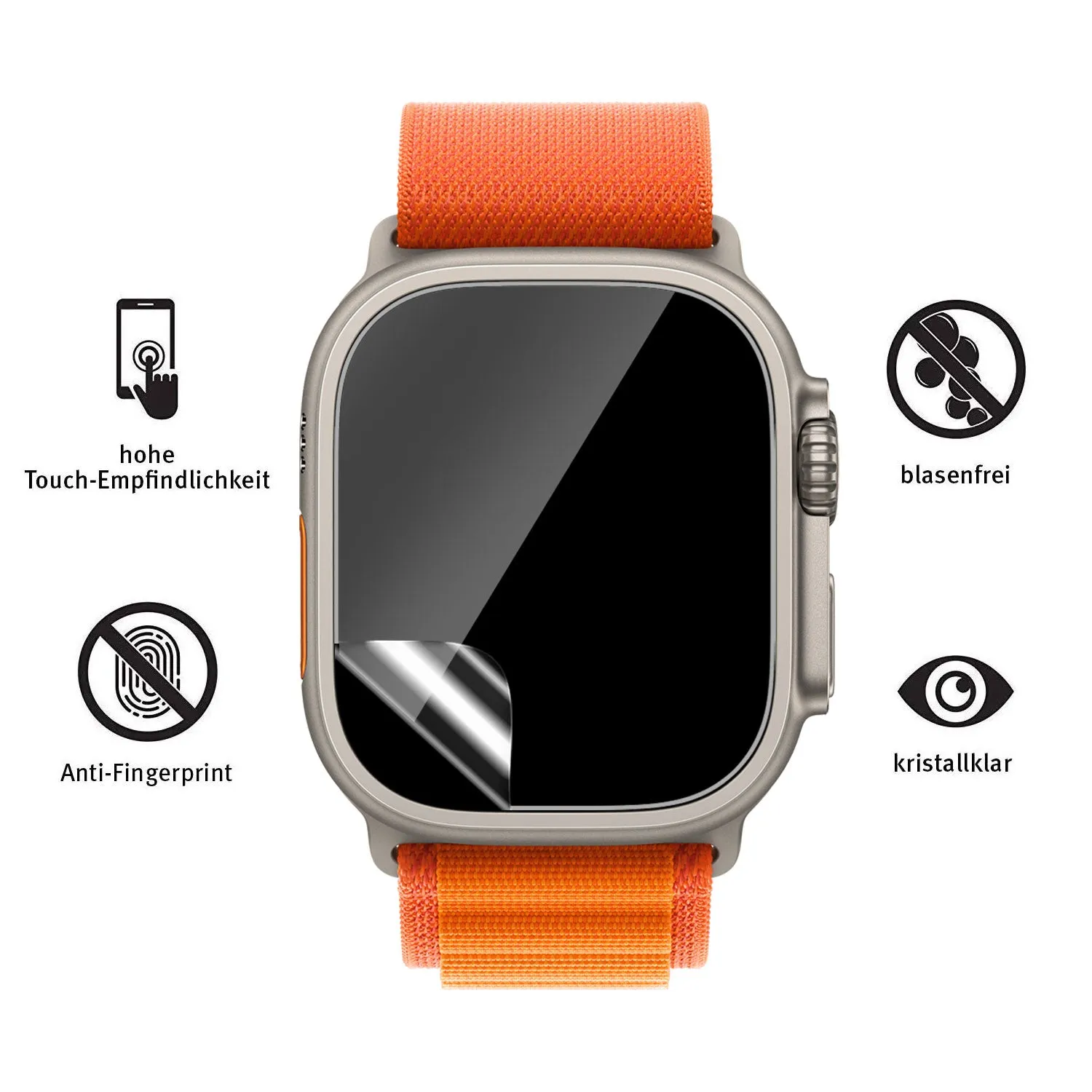 arktis Full Protection Apple Watch Ultra Schutzfolie 2er Set
