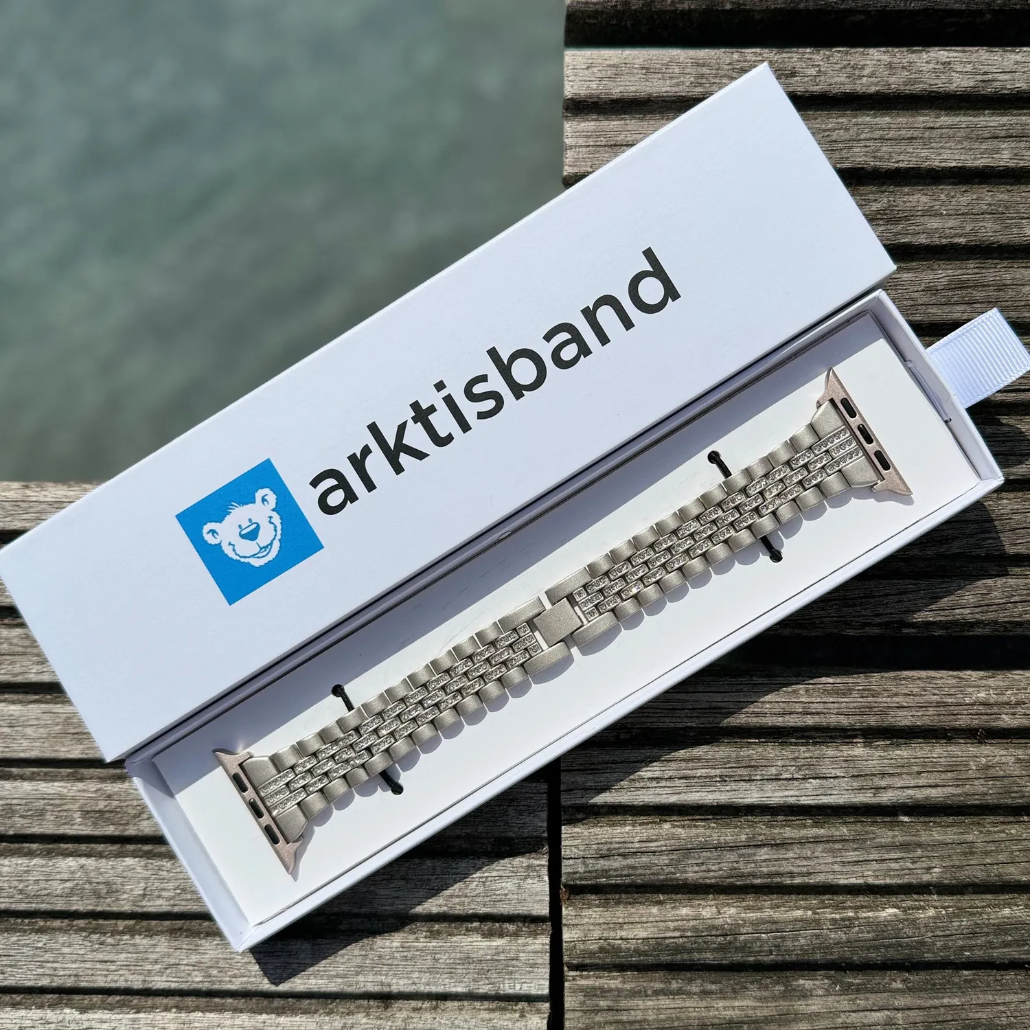 arktisband Diamonds Apple Watch Gliederarmband Silber Strass
