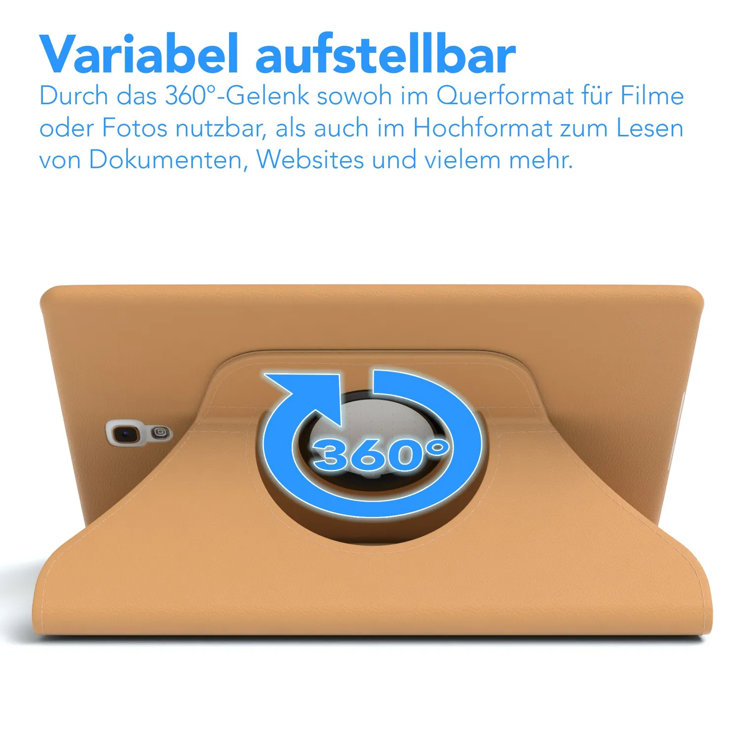 EAZY CASE Galaxy Tab 2 7.0 Tablethülle Hellbraun 360° drehbar