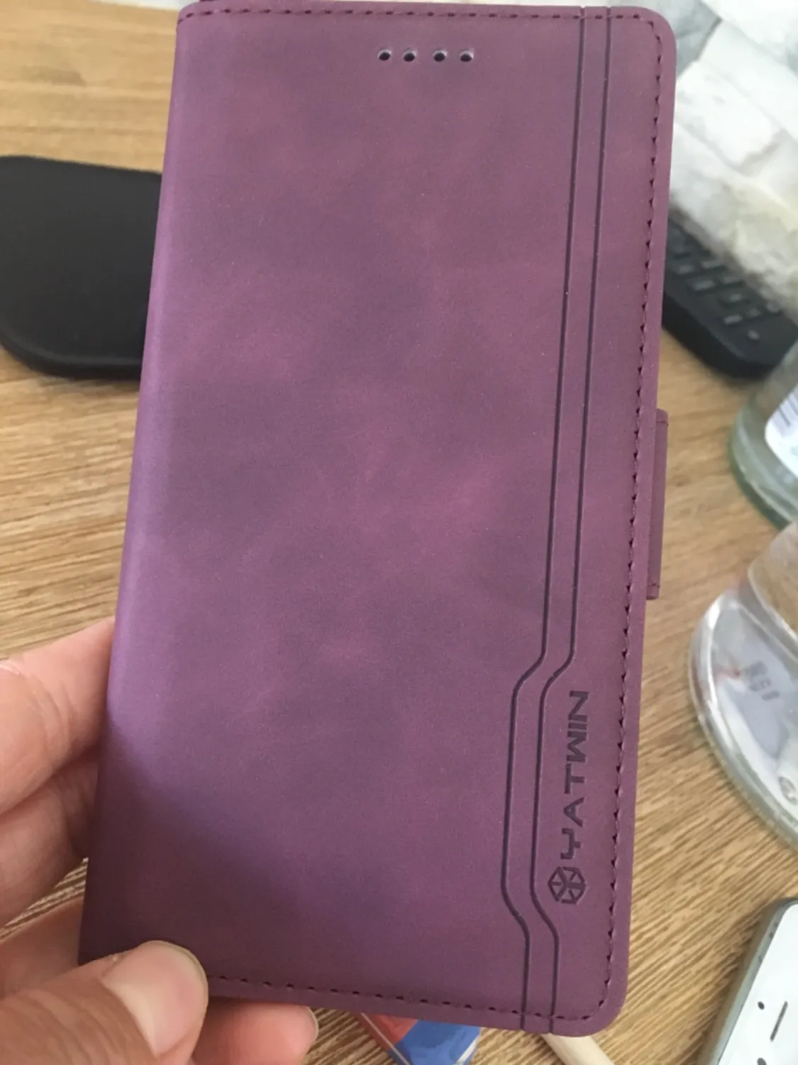 YATWIN iPhone X XS Handyhülle Königsblau Leder mit RFID-Schutz