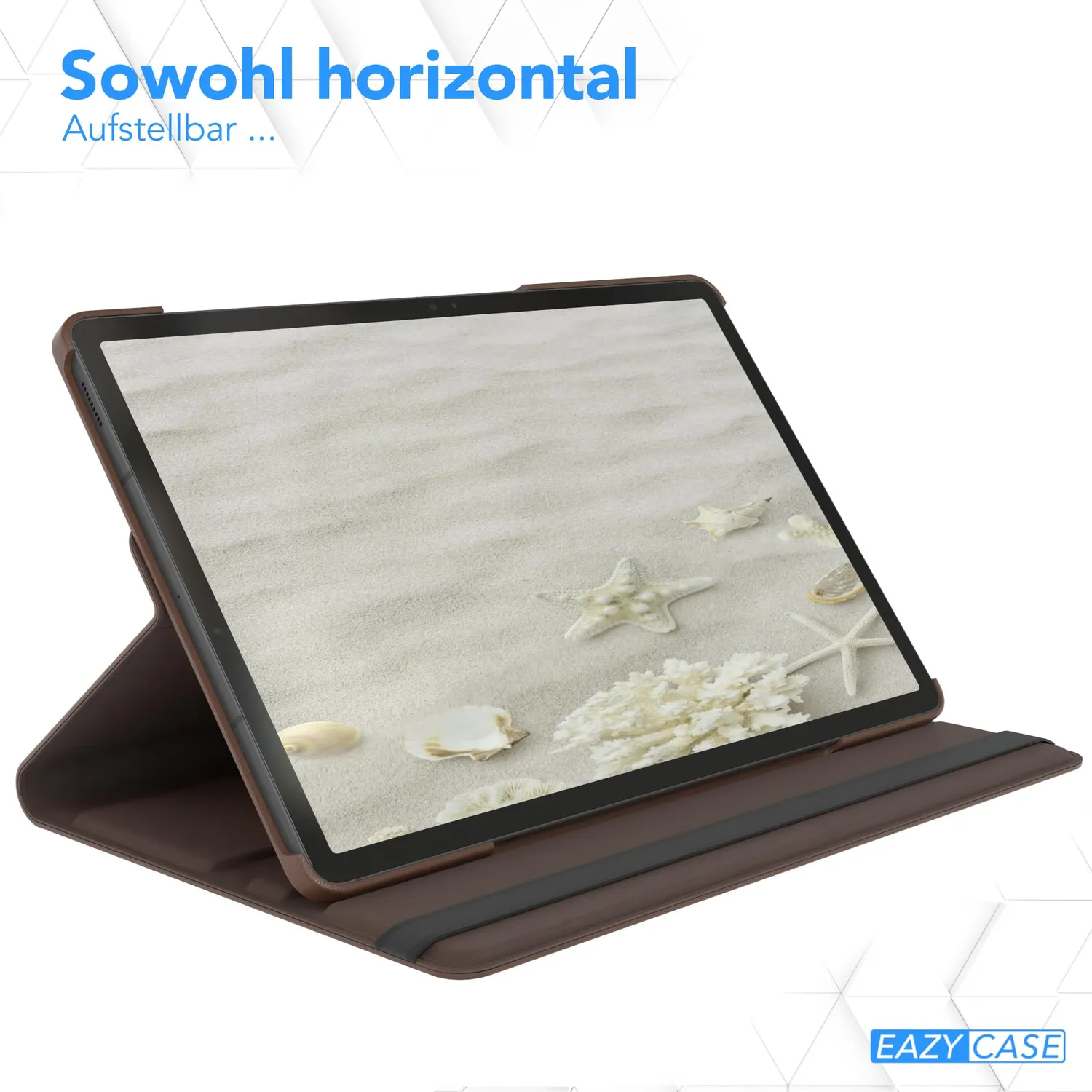 EAZY CASE Tab S10 Plus Tablethülle 360° Braun Kunstleder