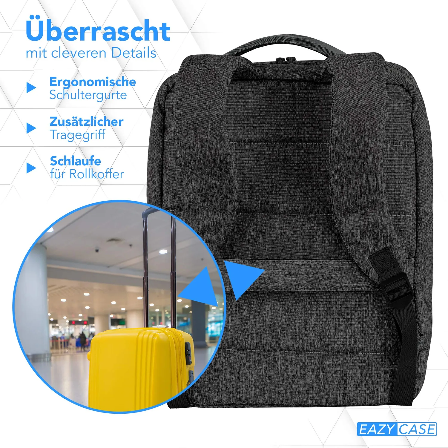 EAZY CASE Daypack Rucksack 15 Zoll 15L Dunkelgrau