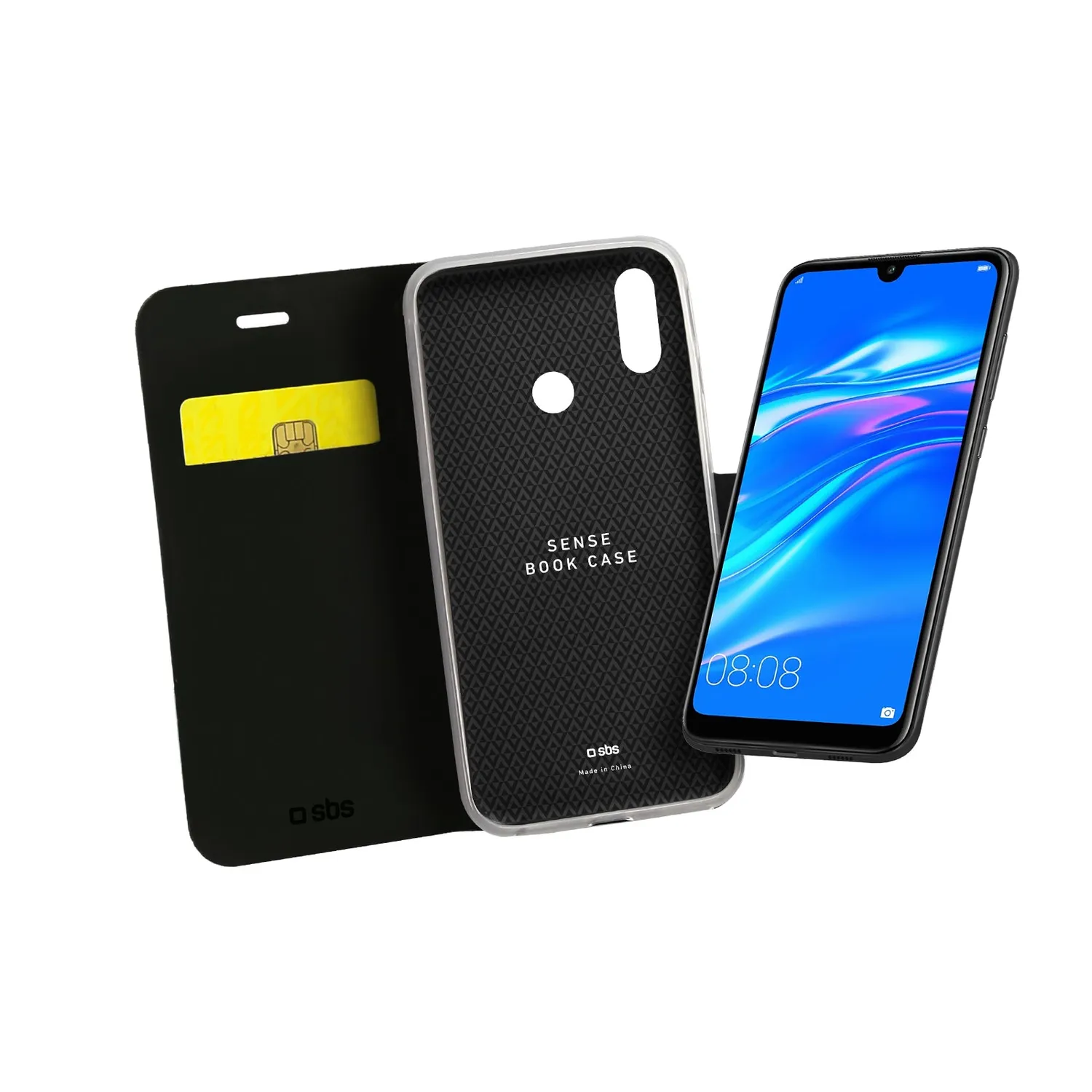 SBS Book Sense Bookcover Huawei Y7 2019 Schwarz