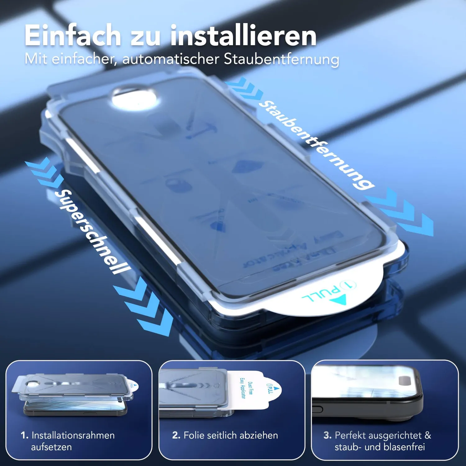 EAZY CASE iPhone 15 Panzerglas Transparent 2 Stück 9H