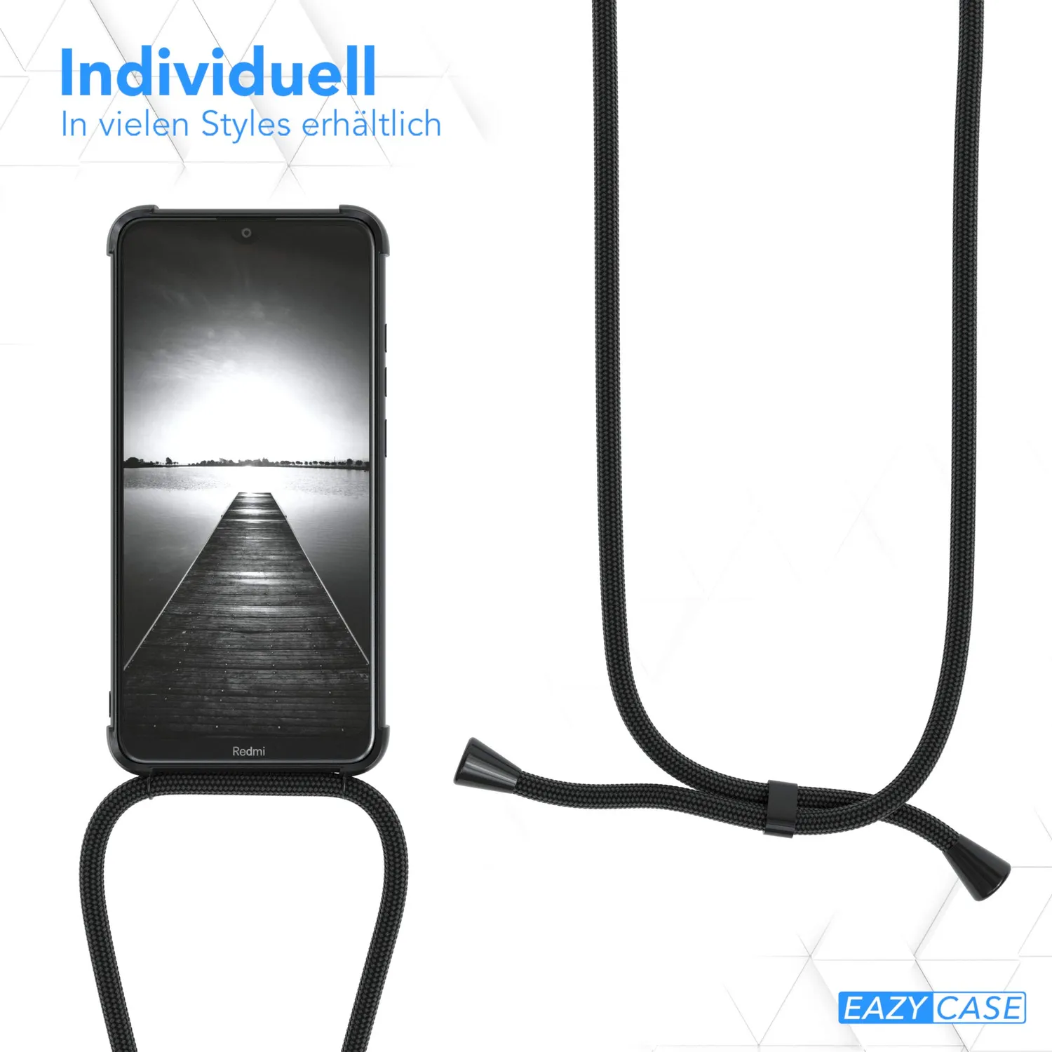 EAZY CASE Redmi 8a Handykette Schwarz Silikon