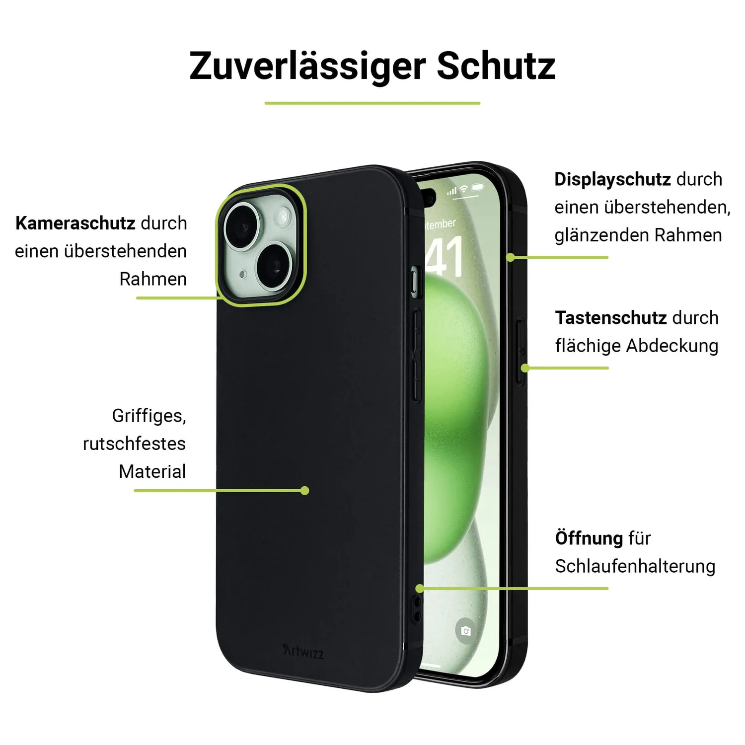 Artwizz TPU Case iPhone 16 Hülle schwarz matt-flexibel