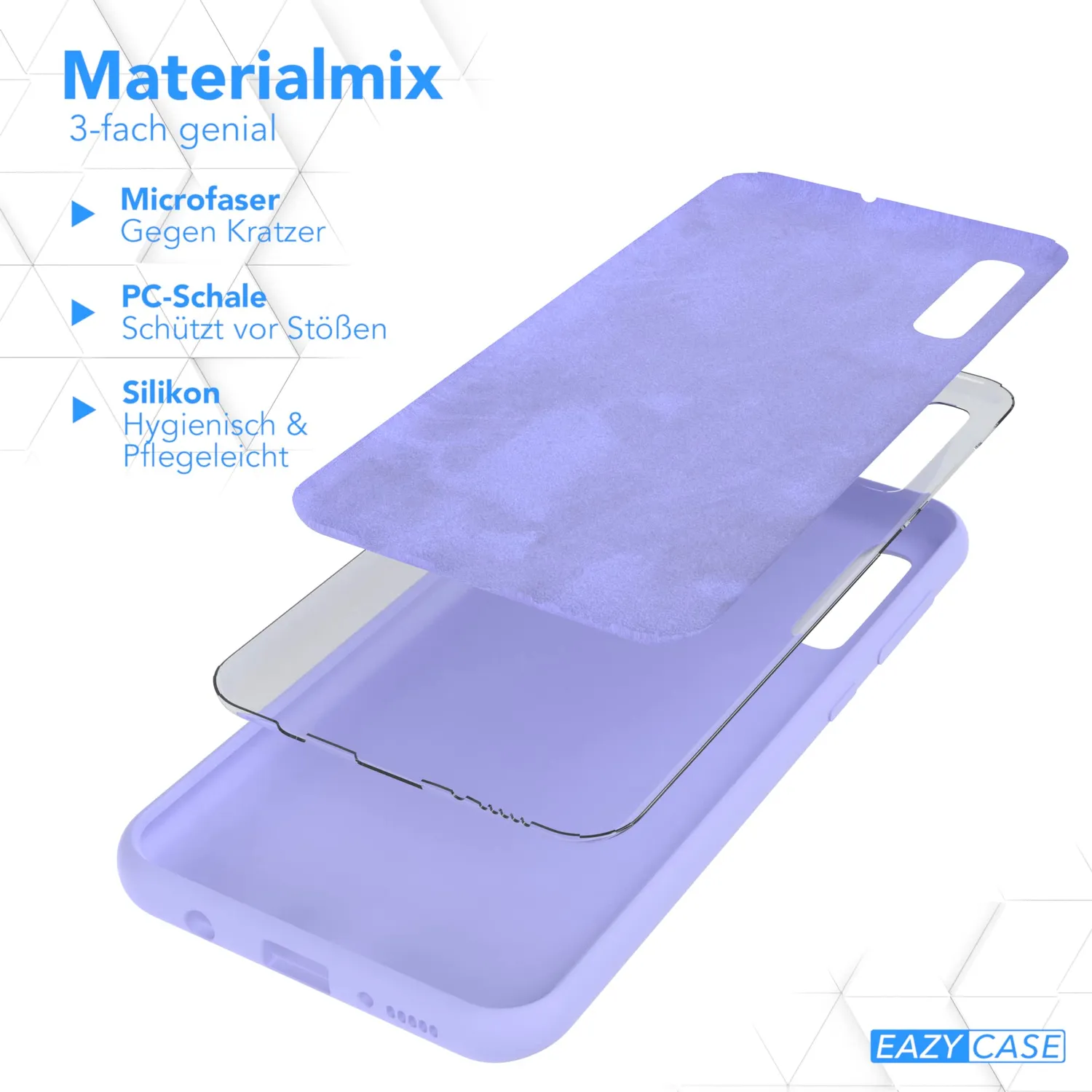 EAZY CASE Galaxy A50 Silikonhülle Lavendel Lila Premium