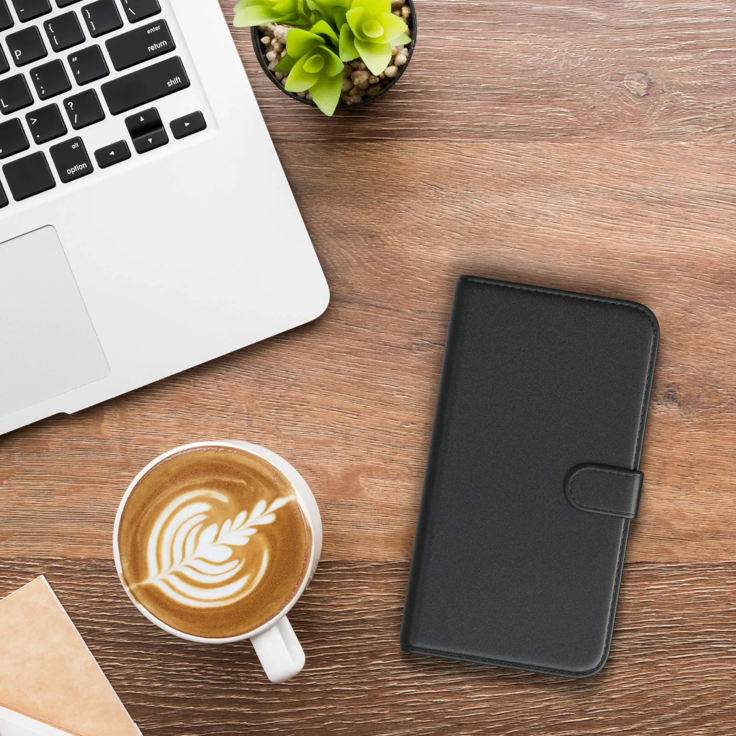 EAZY CASE Huawei Y5P Klapphülle Schwarz Book