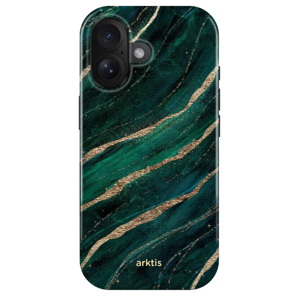arktis Green Marble iPhone 16 Hülle MagSafe