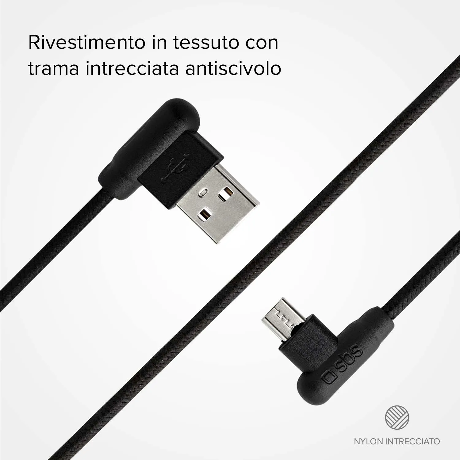 SBS Micro-USB-Kabel 90° 1m Laden Daten