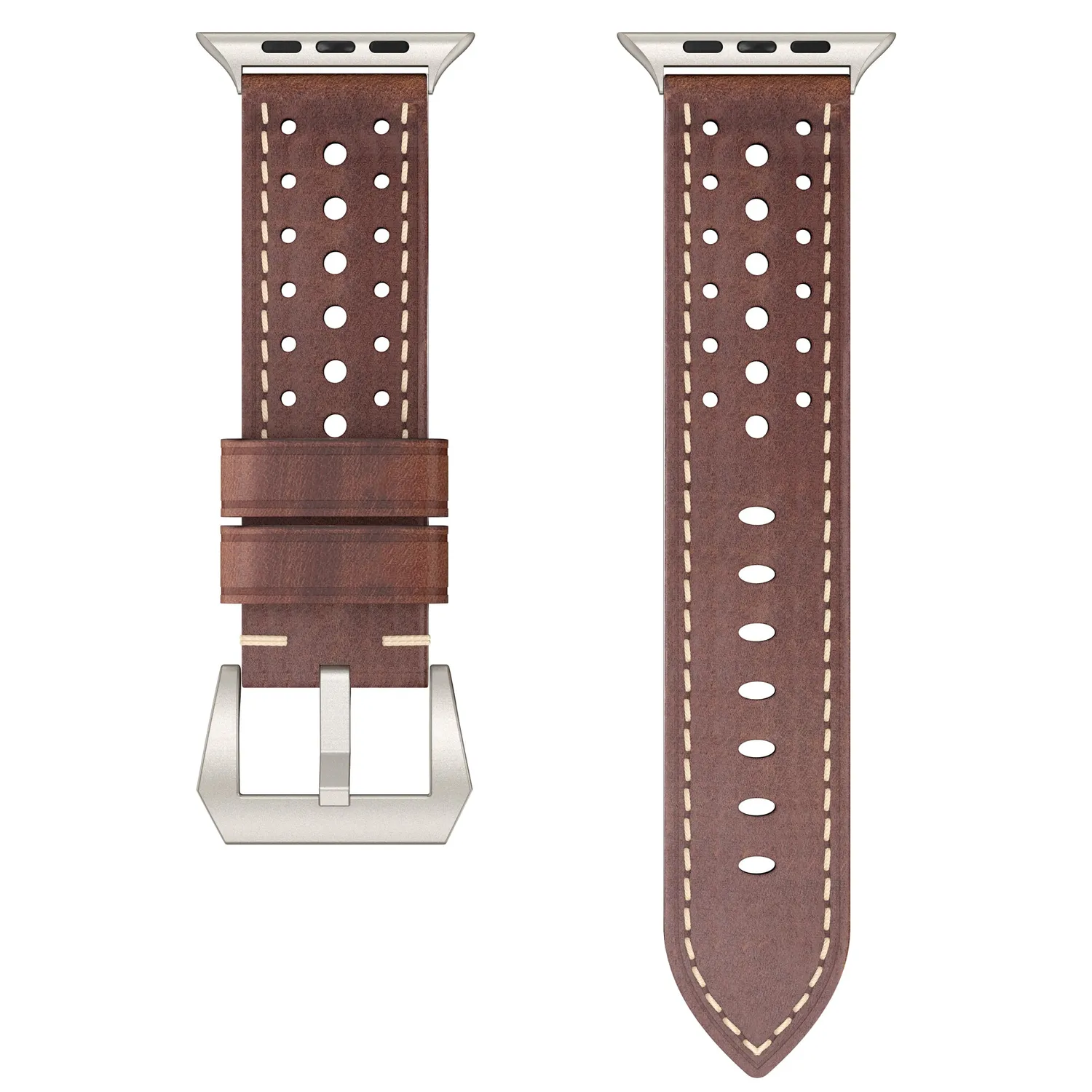 arktisband Toronto Apple Watch Armband 49/46/45/44 mm Braun perforiert