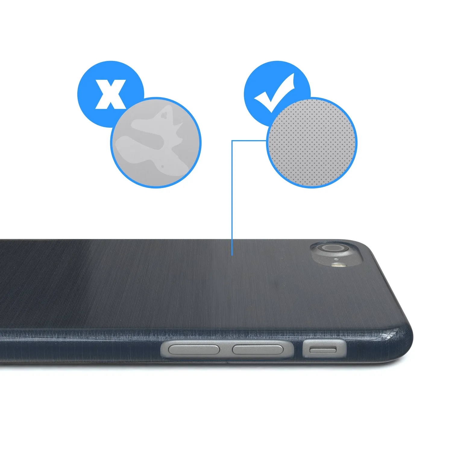EAZY CASE Brushed Hülle iPhone SE 2022/2020 8/7 Dunkelblau