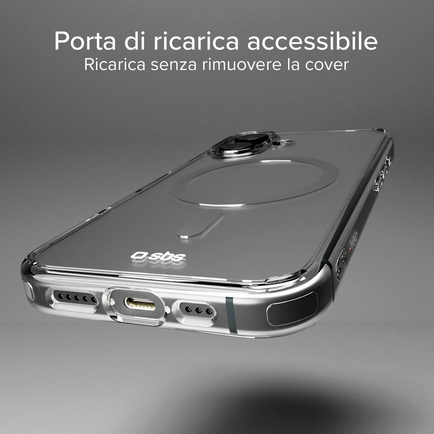 SBS D3O MagSafe Hülle iPhone 16 Plus transparent