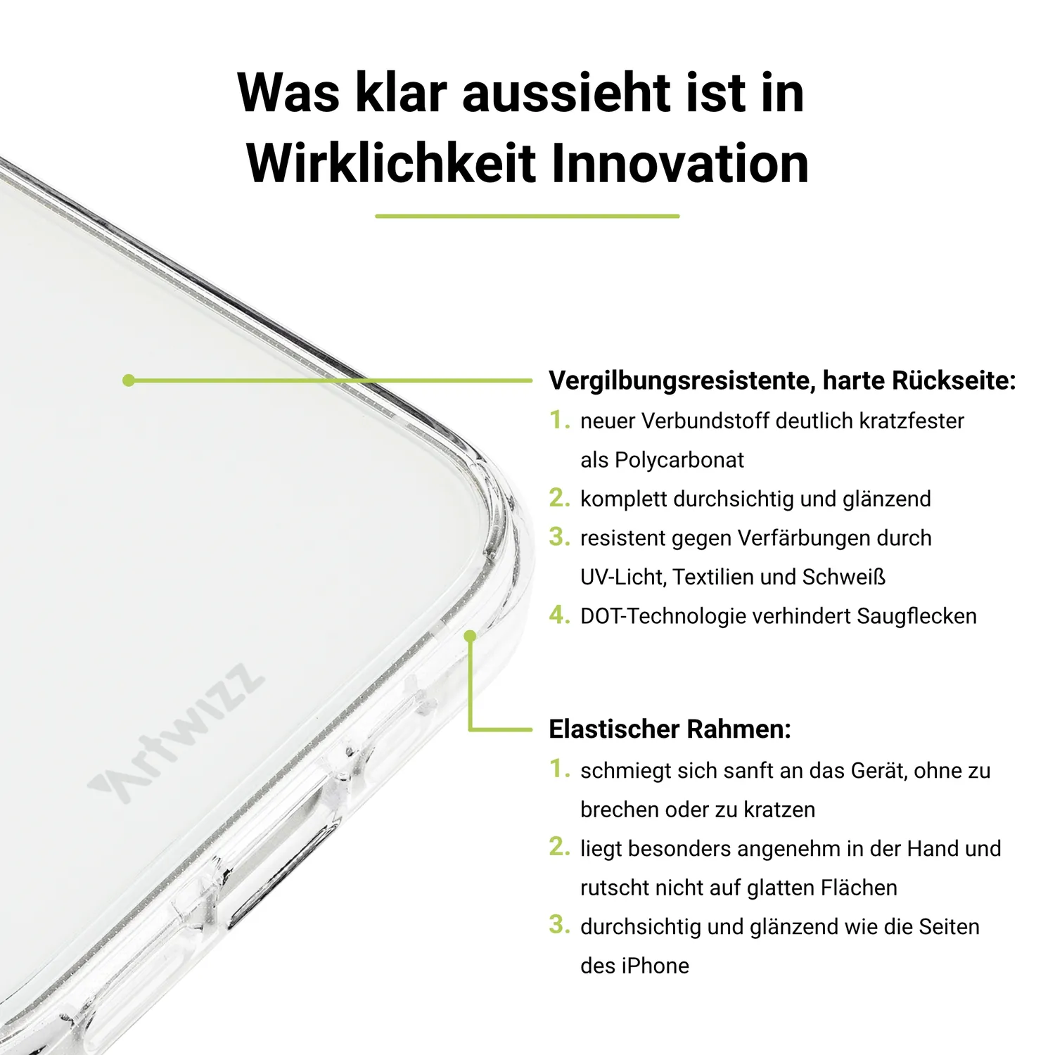 Artwizz ClearClip+Charge iPhone 15 Pro MagSafe-Hülle klar