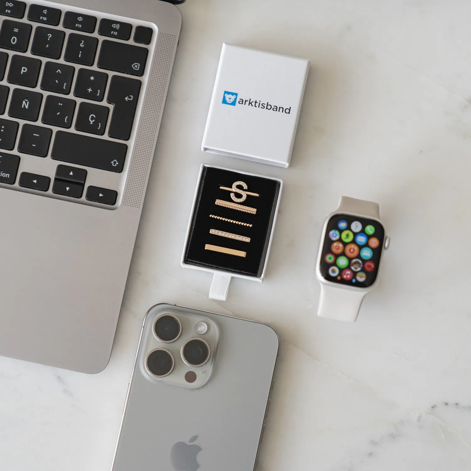 arktisband Apple Watch Charms Buchstabe S Gold