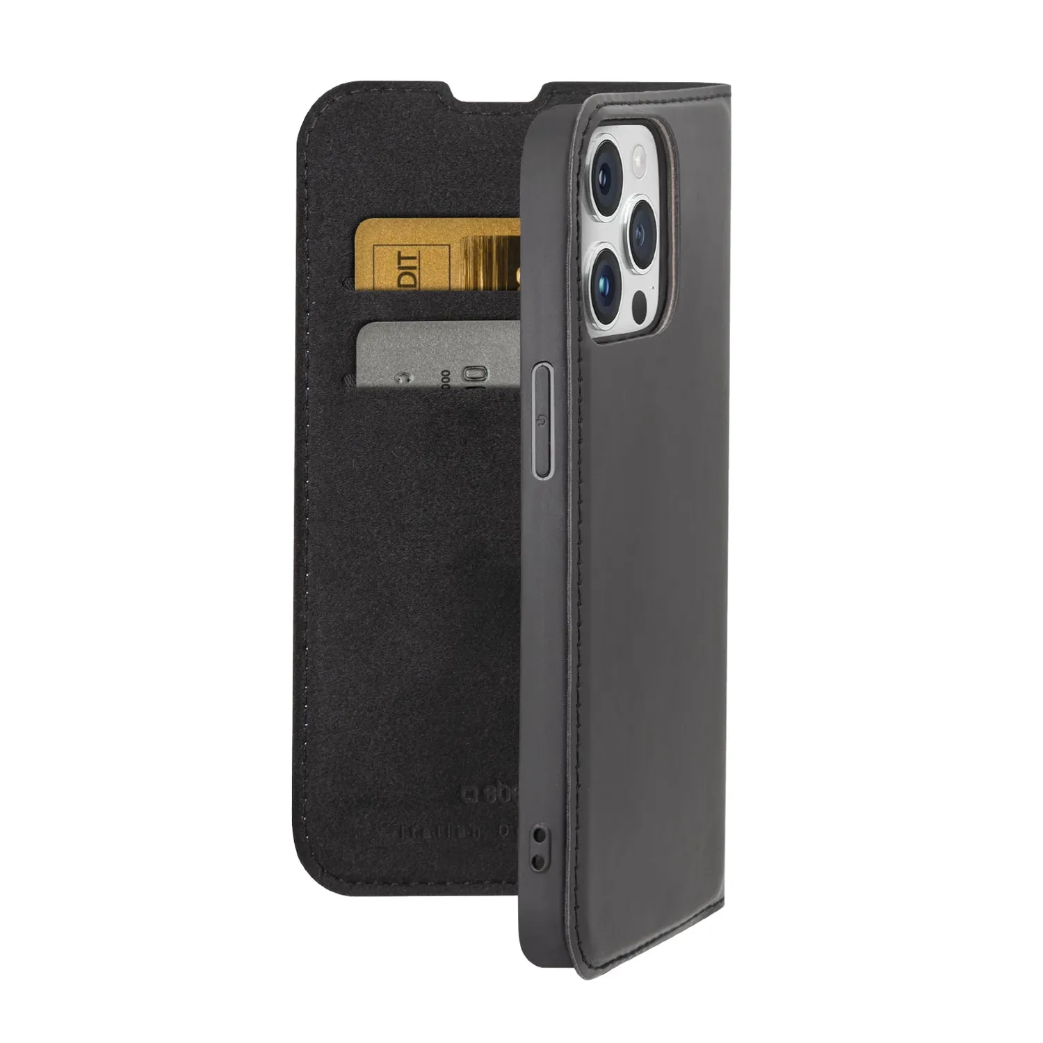 SBS Wallet Smooth Booklet Hülle iPhone 15 Pro Max schwarz
