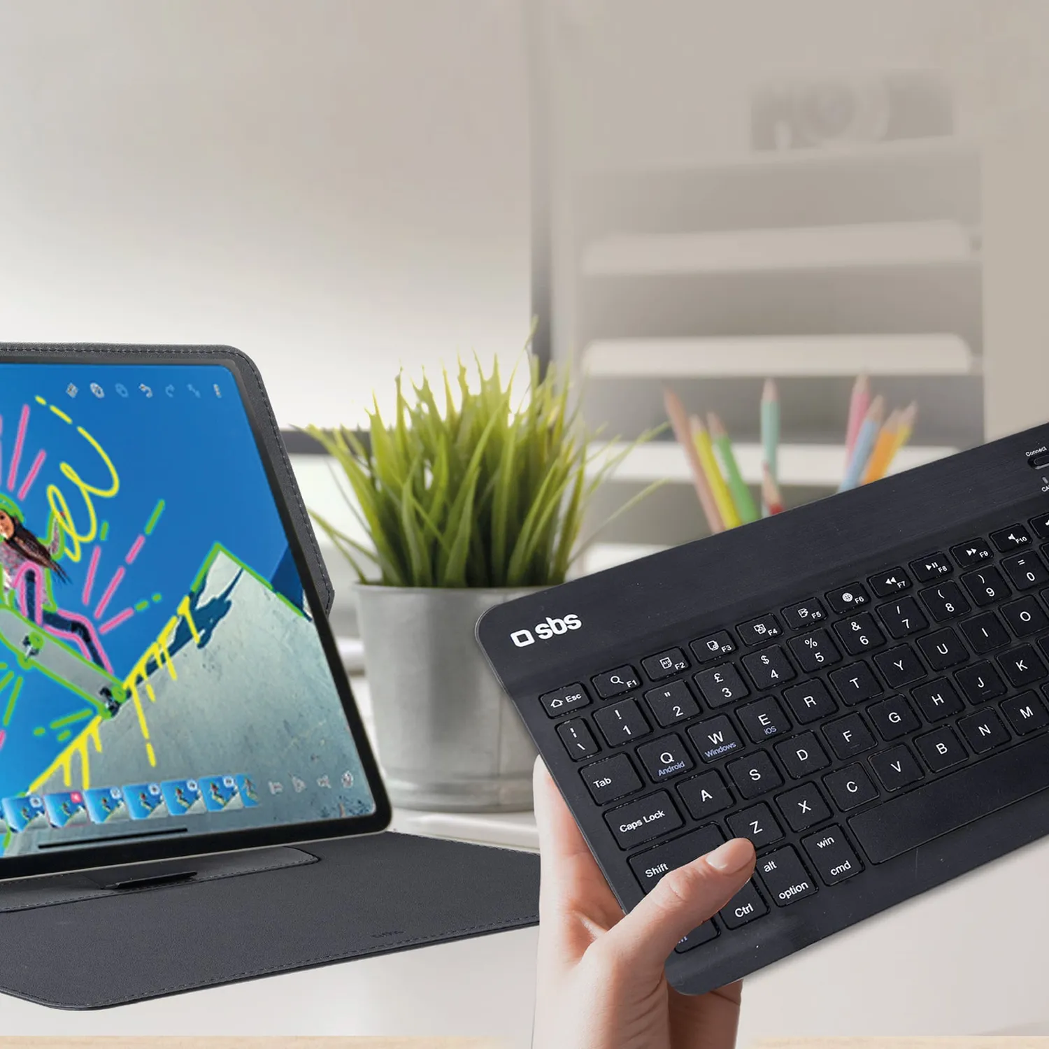 SBS Universal Wireless Tastatur Hülle 11 Zoll QWERTY