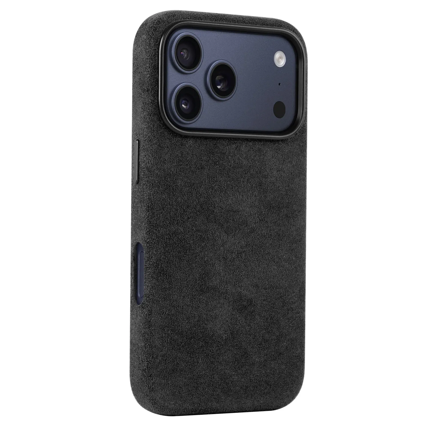 arktis Alcantara iPhone 17 Pro Hülle Schwarz MagSafe