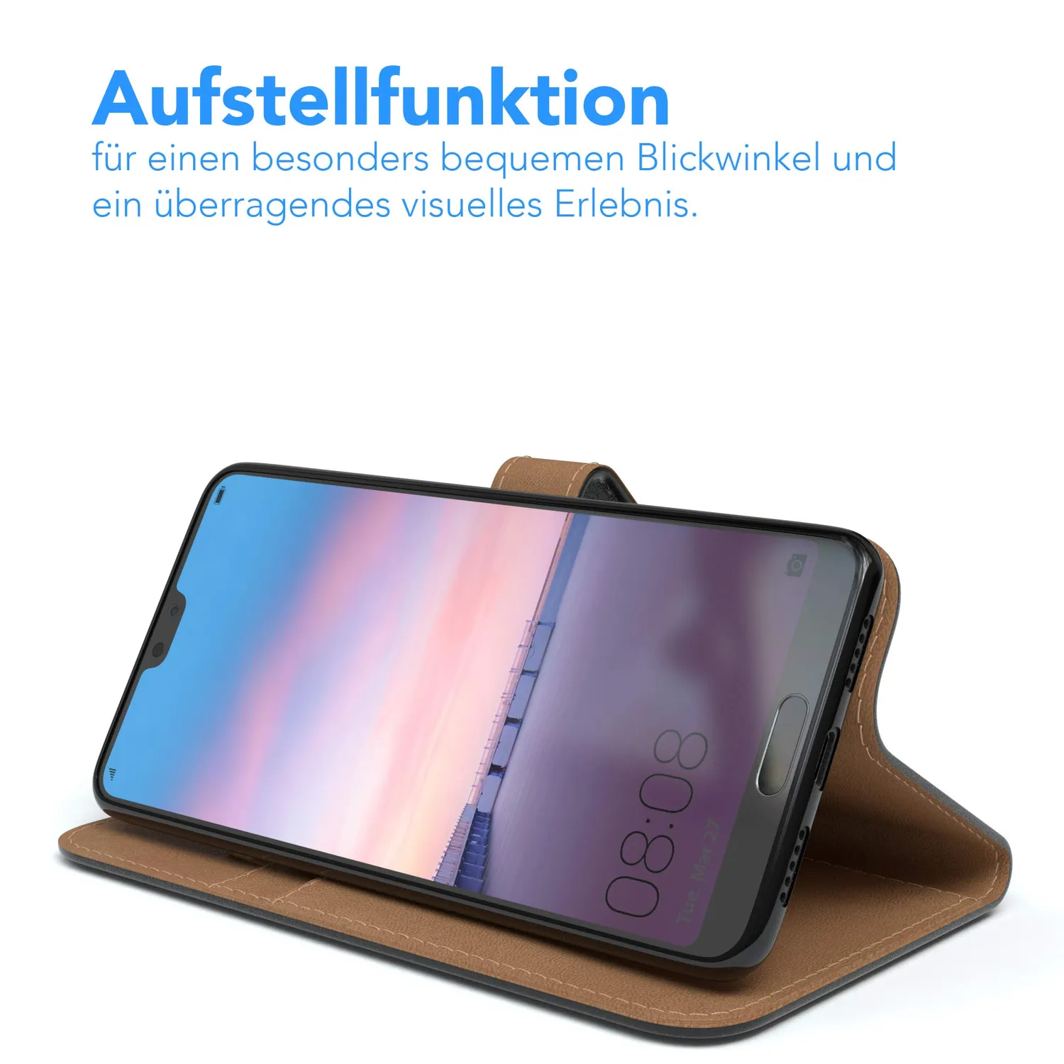 EAZY CASE Huawei P20 Pro Klapphülle Schwarz mit Standfunktion