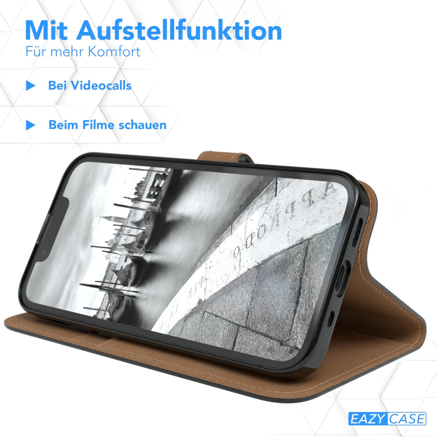 EAZY CASE iPhone 13 mini Klapphülle Book Schwarz Etui