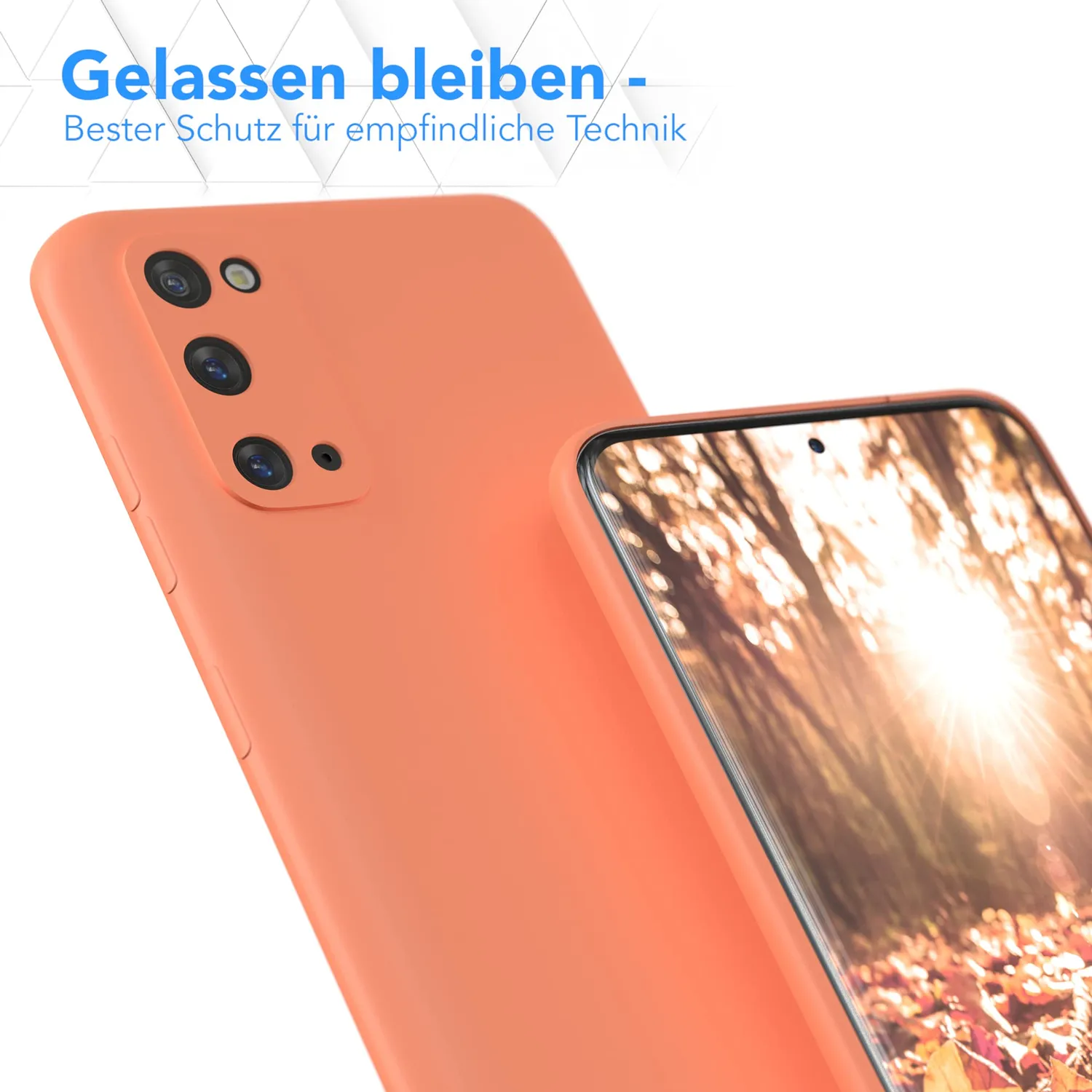 EAZY CASE Galaxy S20 Silikonhülle Orange matt mit Kameraschutz