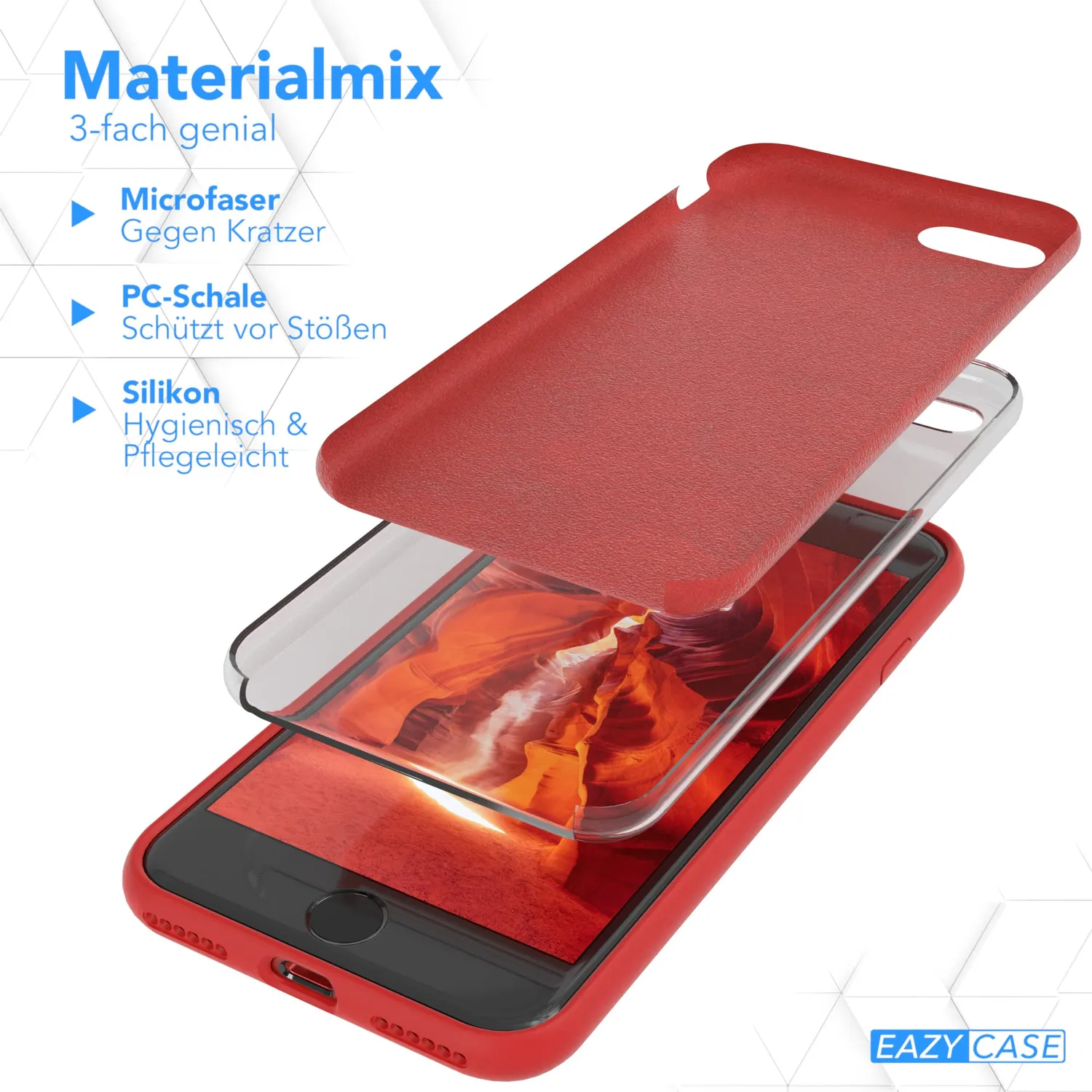 EAZY CASE Silikonhülle iPhone SE/8/7 Rot Premium