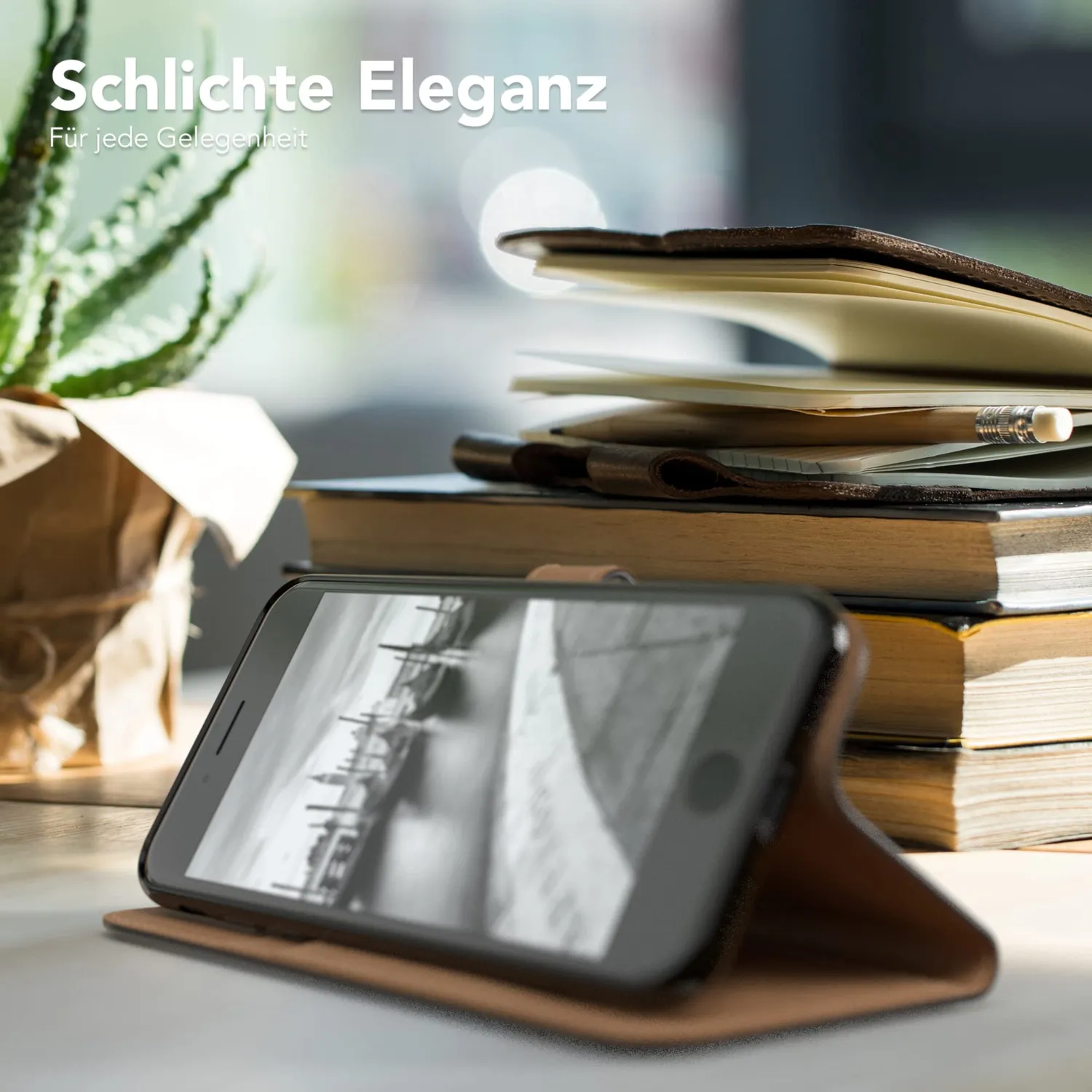EAZY CASE iPhone SE 2022 Book Klapphülle Schwarz