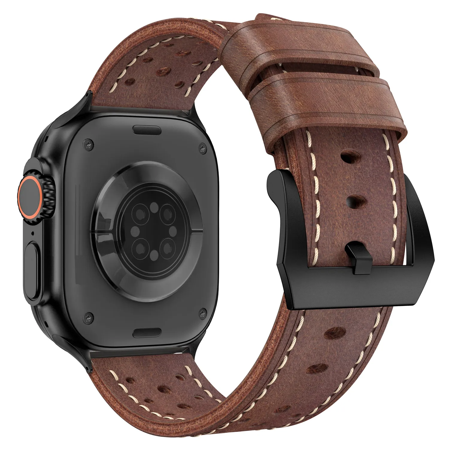 arktisband Toronto Apple Watch Armband 49/46/45/44 mm Braun perforiert