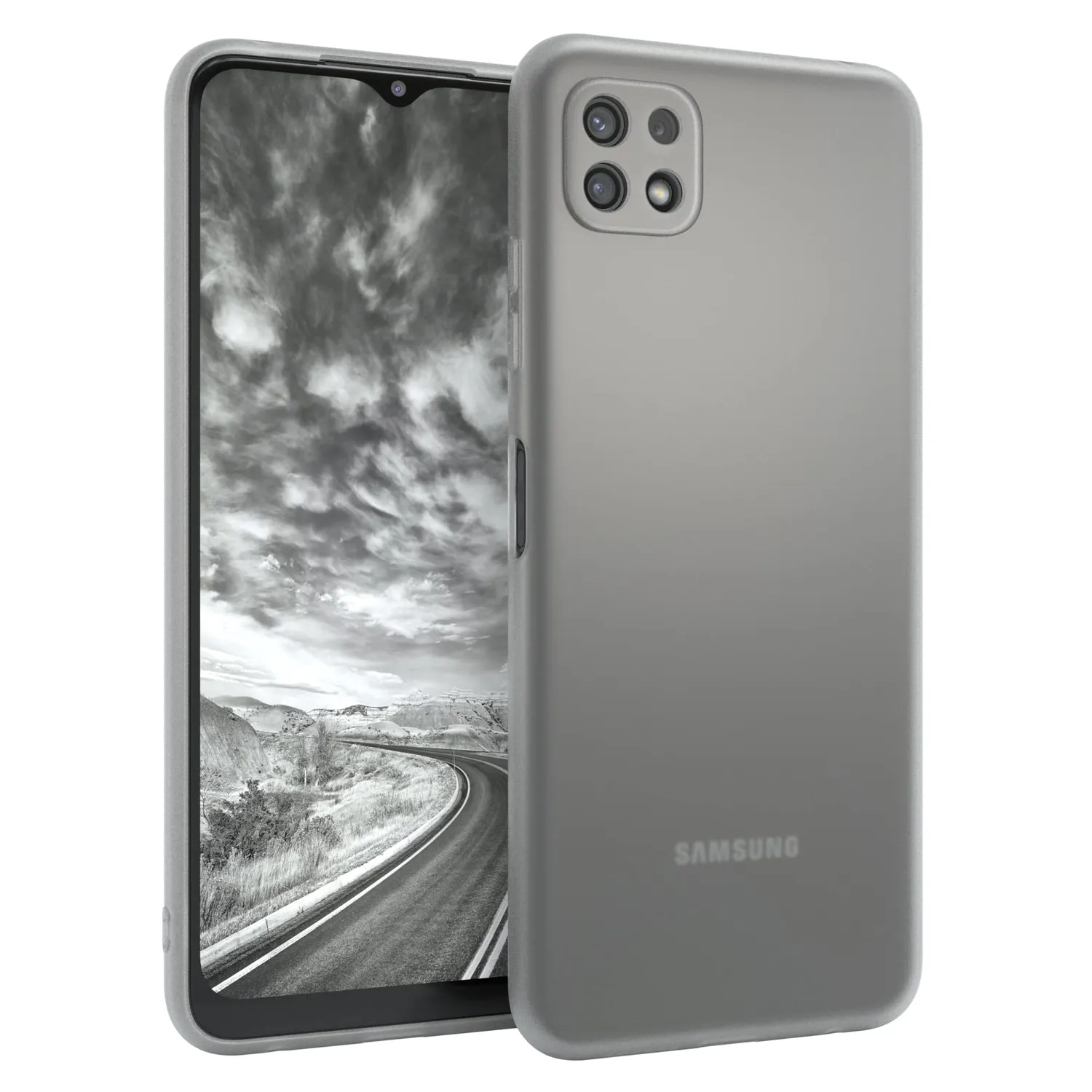 EAZY CASE Galaxy A22 5G Glitzer Handyhülle Liquid-Silber