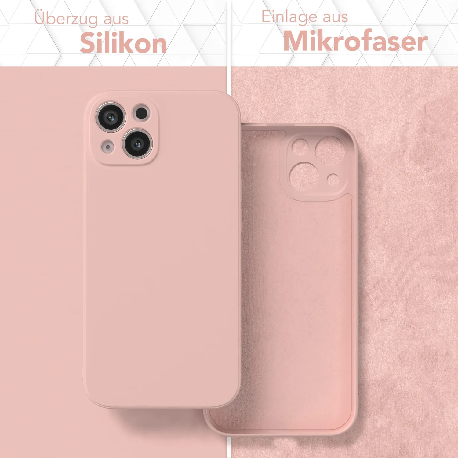 EAZY CASE iPhone 13 Silikonhülle Alt Rosa matt