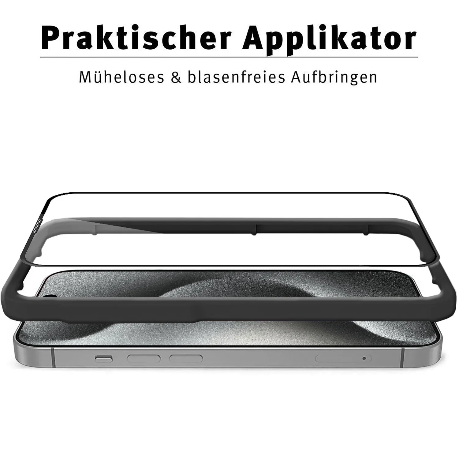 arktis Full Cover iPhone 15 Pro Max Panzerglas 2er Set 9H