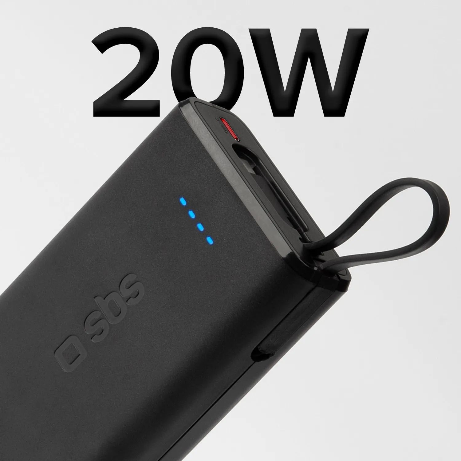 SBS Powerbank 10000 mAh PD 20W mit USB-C-Kabel