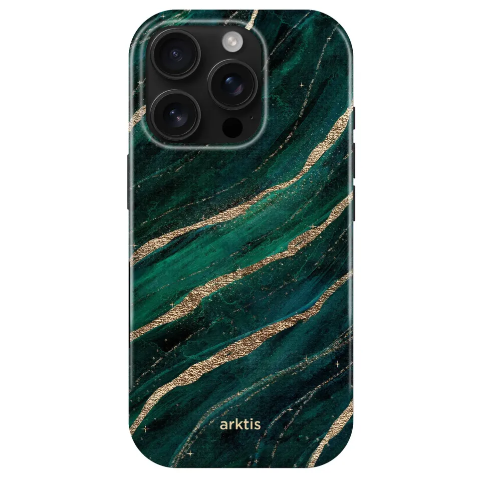 arktis iPhone 16 Pro Hülle Green Marble MagSafe